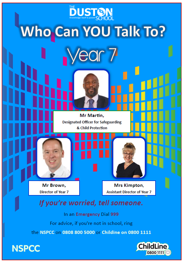 Who Can I Talk To? Year 7 Team